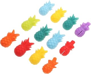 STOBOK 12pcs Marker Recognizer Glass Marker Wine Glass Markers Wine Markers for Glasses Pineapple Shape Markers Wine Recognizer Drink Markers Drink Cup Silica Gel Martini