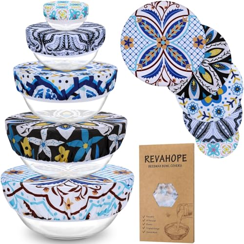 5Pcs Reusable Beeswax Elastic Bowl Covers for Bread Proofing and Food Cover - image 1