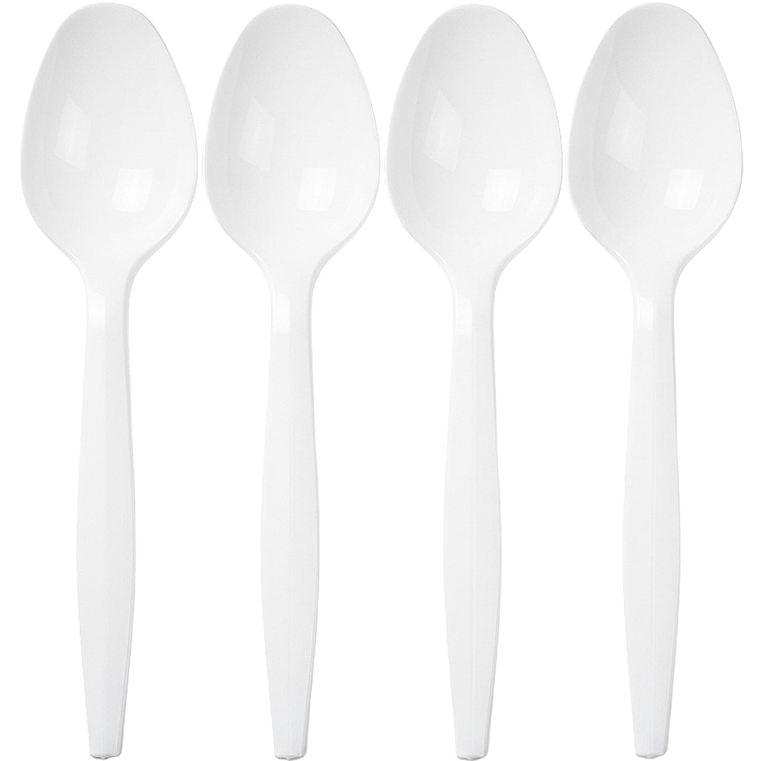 Classic Plastic Teaspoons (50 Count) - Durable White Plastic Spoons Heavy Duty, Premium Disposable Spoons for Weddings, Dinners, Everyday Flatware & Party Supplies