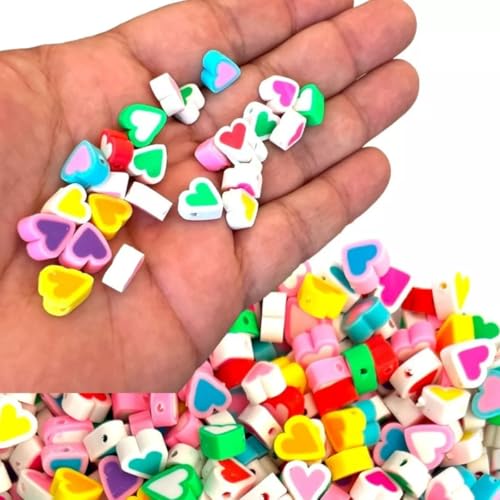 Kit 3 Modelos Miçangas 120 Pçs Coração Frutas Doces