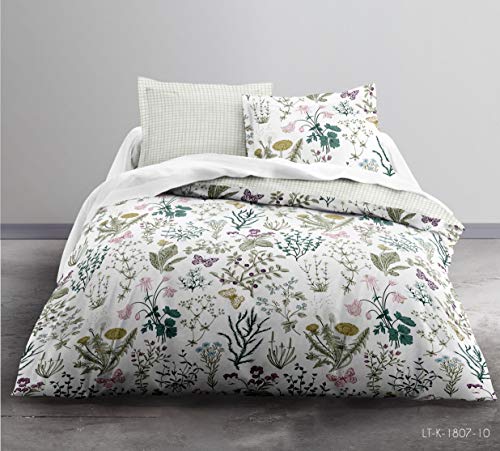TODAY Parure, 100% coton-57 Fili, Bianco/Verde