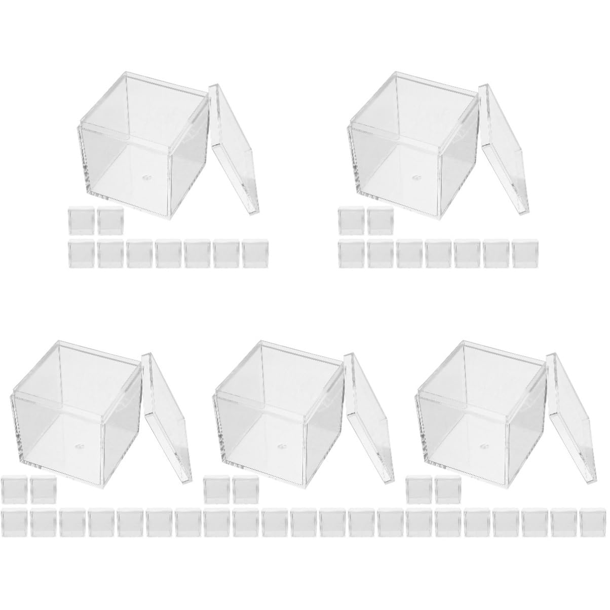 SOLUSTRE 50pcs Specimen Protection Box Plastic Display Case Lid Desktop Storage Container for Minerals