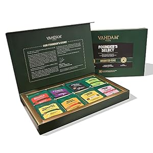 VAHDAM, Assorted Tea Bag Sampler (8 Flavors, 40 Tea Bags) Valentines Day Gifts for Him/Her | Black Tea, Green Tea…