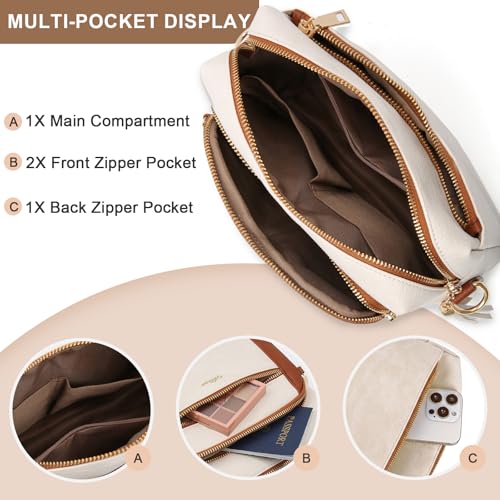 Image of Small Leather Crossbody Bags for Women Anti theft Purses and Handbag Shoulder Hangbag with Wide Strap Tassel
