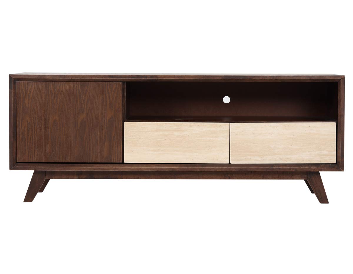 Homes r us ZENITH Collection Entertainment Unit, Walnut - 151 x 46 x 58 cms