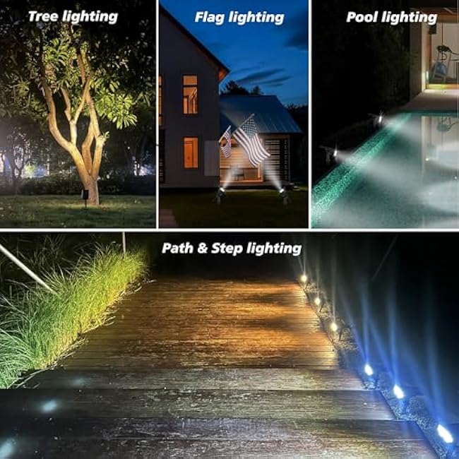 Solar Spot Lights Solar Flag Light Landscape Spotlights 2 Pack White Light