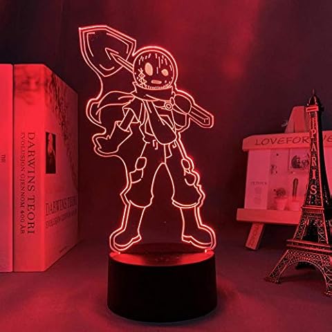3D LED Light Night Light Optical Illusion Lamp Anime Angel of Death LED Light for Bedroom Decor Night Light Children Birthday Gift Manga Angel Death Eddie 3D Lamp Bedside Table HYKK Cover