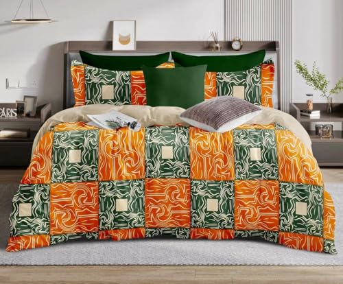 Image of The Royal King Collection 350 TC King Size Bedsheet with 2 King Size Pillow Covers| Beautiful Designer Flat Sheet | Luxury Soft Sheet (3pcs Set) |108x108 inches. (Multicolor-6617)