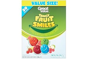 Fruit Smiles Tangy Fruit Snacks, 50 Pouches - Great Value