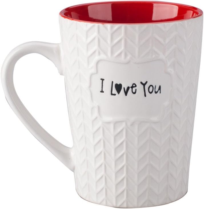 Kalféa Mug Amour Mon Chéri Je T'aime Plusieurs Langues Coeur Tasse Céramique Haute Qualité Cadeau Original Noël Saint-Valentin Anniversaire Fête Homme Mari époux Fiancé Partenaire Déclaration 325ml