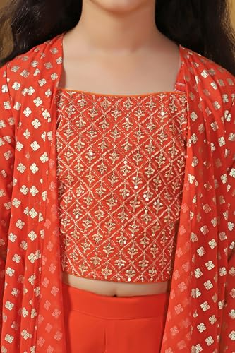 Image of Fashion Dream Girls Georgette Embroidered Palazzo Set|Kids Ethnic Wear|sharara set for girls|Indo Western Set