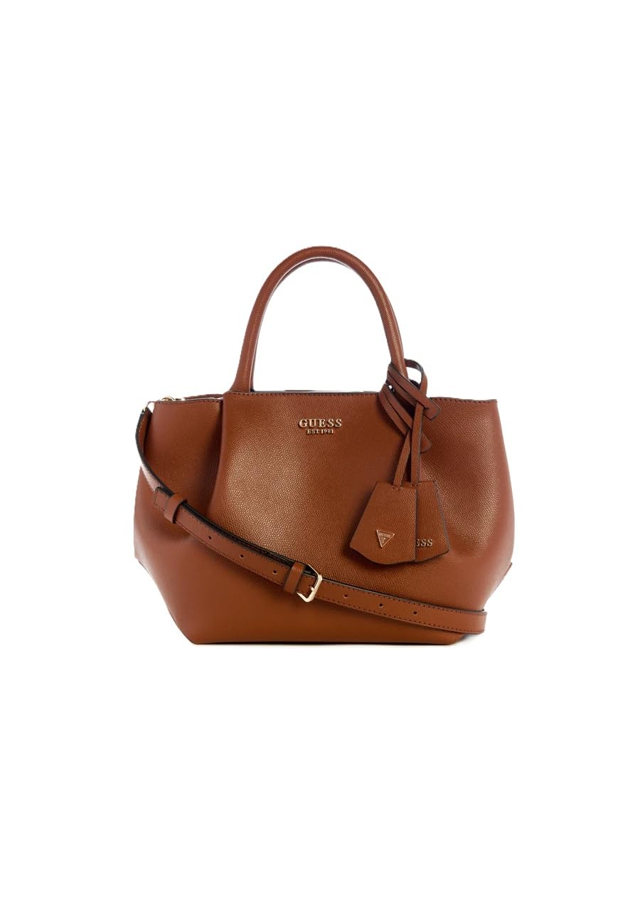 GUESS sac à main sac à épaule Amorette Girlfriend Satchel Cognac brun