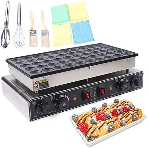 Pancake Maker Commercial Electric Dutch Pancake Nonstick 50 pcs Waffle Maker Machine Durable Nonstick Electric 50pcs Dutch Pancake Baker Maker Iron Machine 50-300℃ (122-572℉) Cover