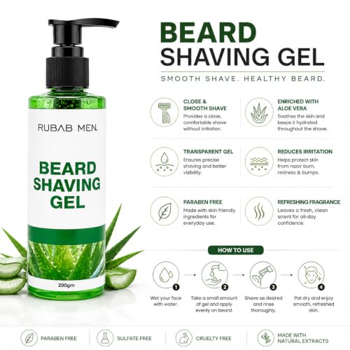 Image of RUBAB MEN Transparent Beard Shaping & Shaving Gel |200ml
