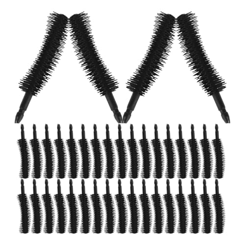 ASAKKURA Cepillos de Silicona Negros Suaves y Portátiles para Pestañas y Cejas Paquete de 50 Unidades para Maquillaje Diario y Extensiones