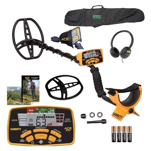 Garrett ACE 400 Metal Detector with DD Waterproof Search Coil and Carry Bag (Pack 1) (1)
