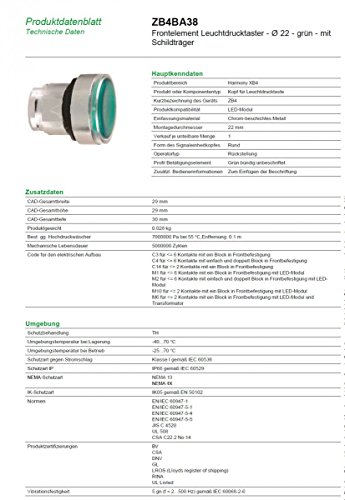 CABEZA PULS.RASANTE TRANSPAR.VERDE remplacer bouton commande défectueux