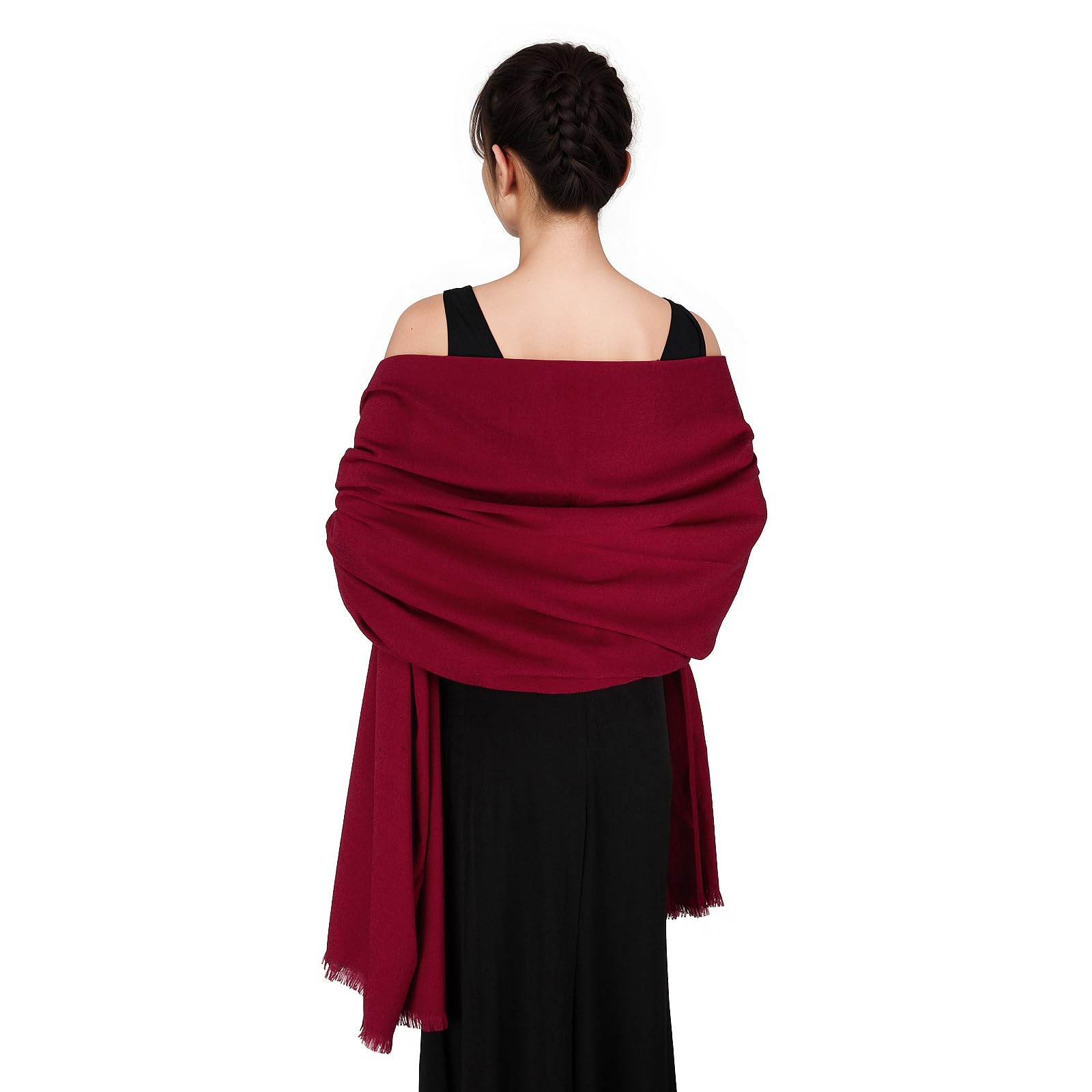 Swat Pany Women's Wine Red Scarf Red Scarfs For Pashmina Shawls And Wraps For Wedding Winter