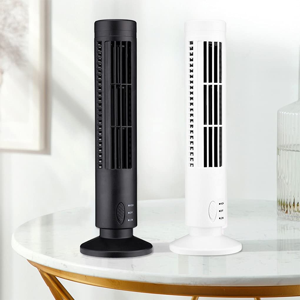 Przenośny klimatyzator USB, mini pionowy wentylator bez łopatek wirnika, letni klimatyzator do domu, biura i podróży, wentylator wieżowy, 3 prędkości nawiewu, stół