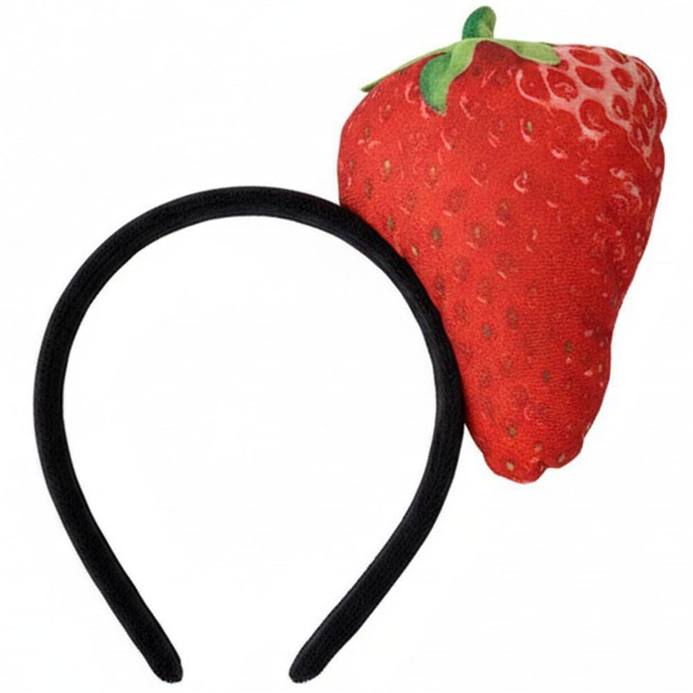 Luxylei Simulated Food Hair Hoop Funny Kawaii Fruit Vegetable Headwear Novelty Strawberry Fancy Dress Hair Bands for Halloween Party