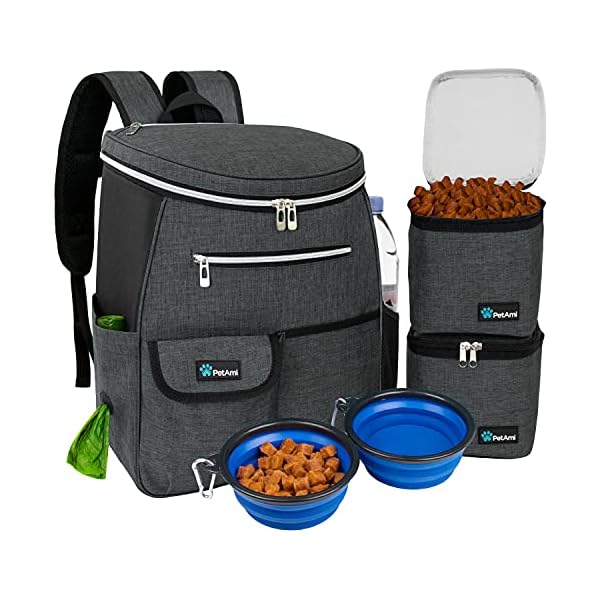 PetAmi-Dog-Travel-Bag-Backpack-Backpack-Organizer-with-Poop-Bag-Dispenser-Pockets-Food-Container-Bag-Collapsible-Bowl-Weekend-Pet-Travel-Set-for-Hiking-Overnight-Camping-Road-Trip-Charcoal PetAmi Dog Travel Bag Backpack - Convenient Travel Solution for Pet Owners