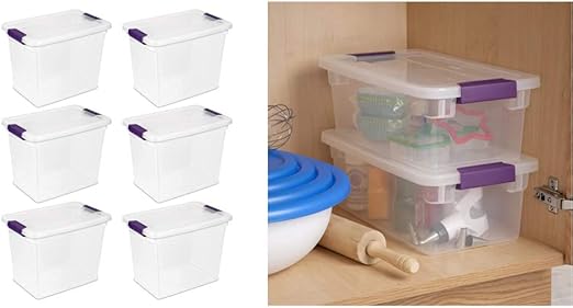 sterilite clearview 27 quart clear latching storage tote