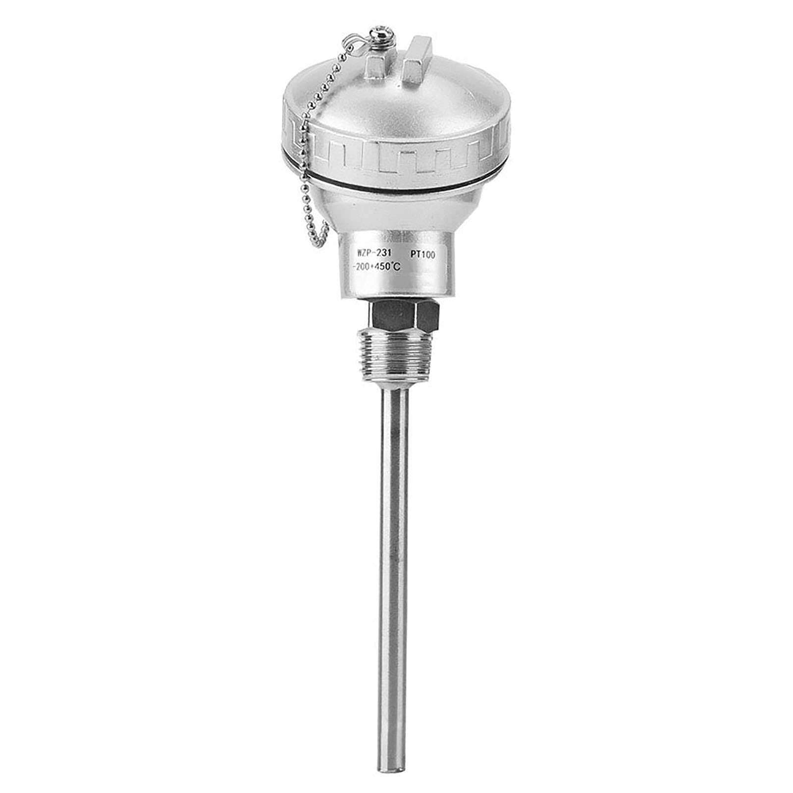 PRAV® Temperature Sensor, PT100 Temperature Sensor Probe Anti-Rust 201 Stainless Steel PT1/2'' Exquisite Simple Efficient for Industry for Temperature Controllers(Protection Tube 100mm) 3