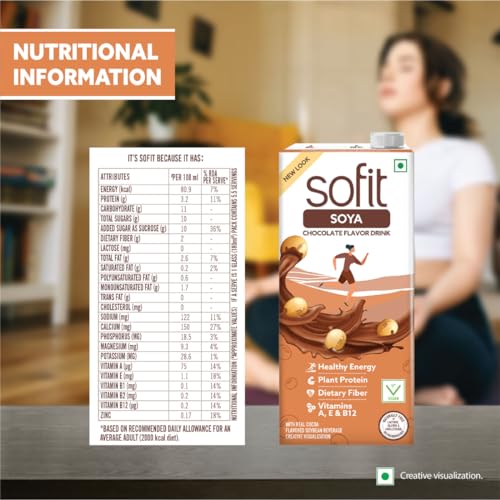 Image of SOFIT Soya Drink Chocolate Flavored,1000Ml|Vegan Drink|Enriched With Goodness Of /Source Of Plant Protein,Dietary Fibers,Vitamins & Calcium|Naturally Lactose Free|Naturally Gluten Free