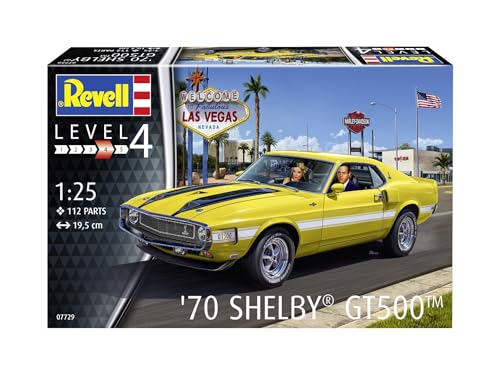 Revell Modellismo I '70 Shelby Mustang GT500, In Scala 1:25, 120 Pezzi, Set Fai Da Te A Partire Dai 12 Anni, Modello Fedele Ai Dettagli, Auto Sportive, Riproduzione Autentica - 2