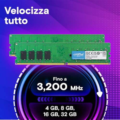 Memoria RAM Desktop da 32GB (2x16GB) DDR4 3200MHz CL22 - CT2K16G4DFRA32A - RAM - Immagine 1