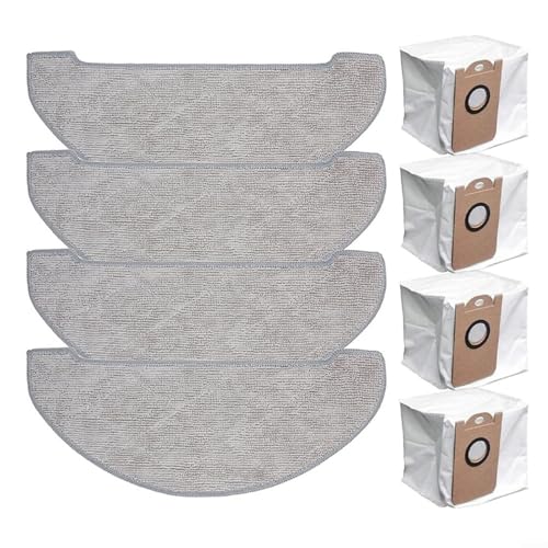 Kit de sacs à poussière pour aspirateur robot Vexilar W11/W7, lot de 4 chiffons et 4 sacs à poussière