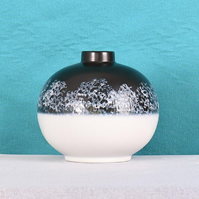 N/A スノーフレークの陶器の花瓶、フラワーアレンジメント、水耕栽培の装飾品、オフィスの本棚、ティーテーブル