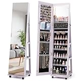 armoire enfant violet Roues pour Déplacement Facile : Quatre roulettes pivotantes transforment ce porte bijoux avec miroir en allié mobile : poussez ou tournez-le d’un geste, accédez aux étagères arrière, puis bloquez chaque roue d’un coup de pied.