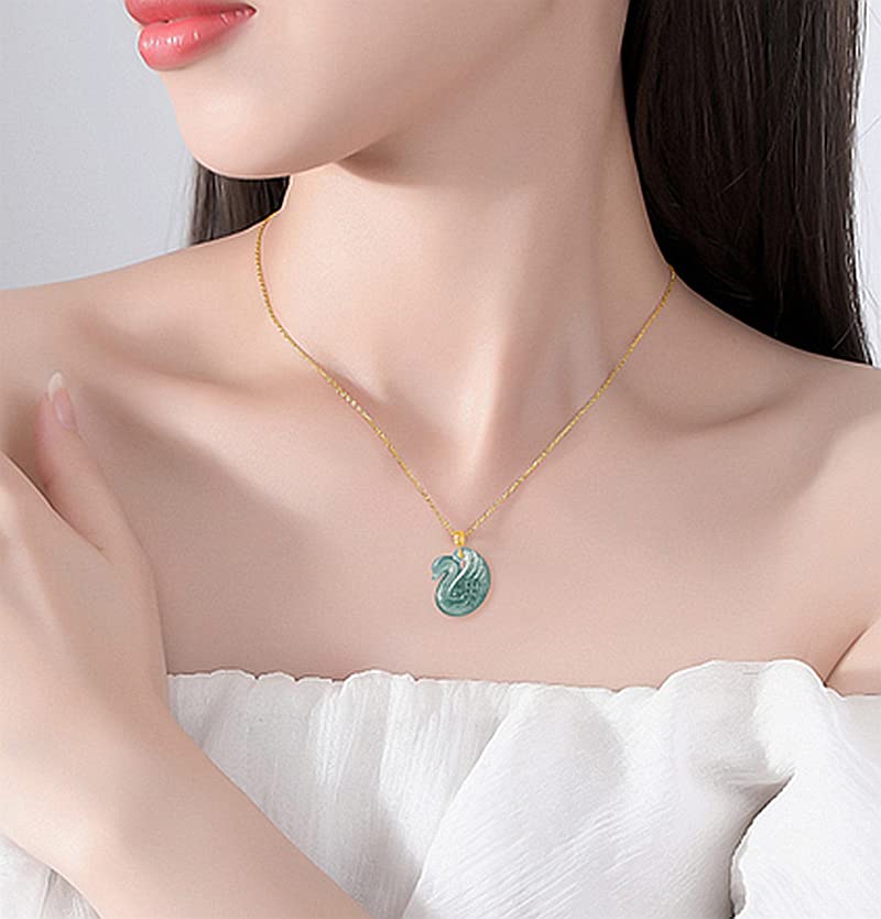Pendentif en Jade incrusté d'or 18 carats, le cadeau idéal - 2