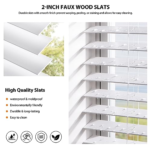 Lazblinds 2-Inch Cordless Faux Wood Blinds With Royal Valance thumb #2