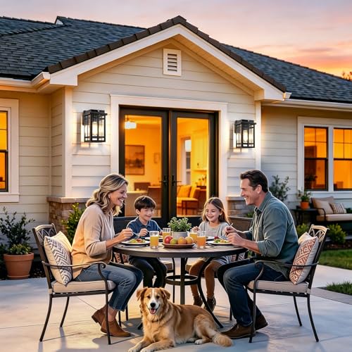 Image of 2 Packs Dusk to Dawn Outdoor Wall Lighting 9.76'', Black