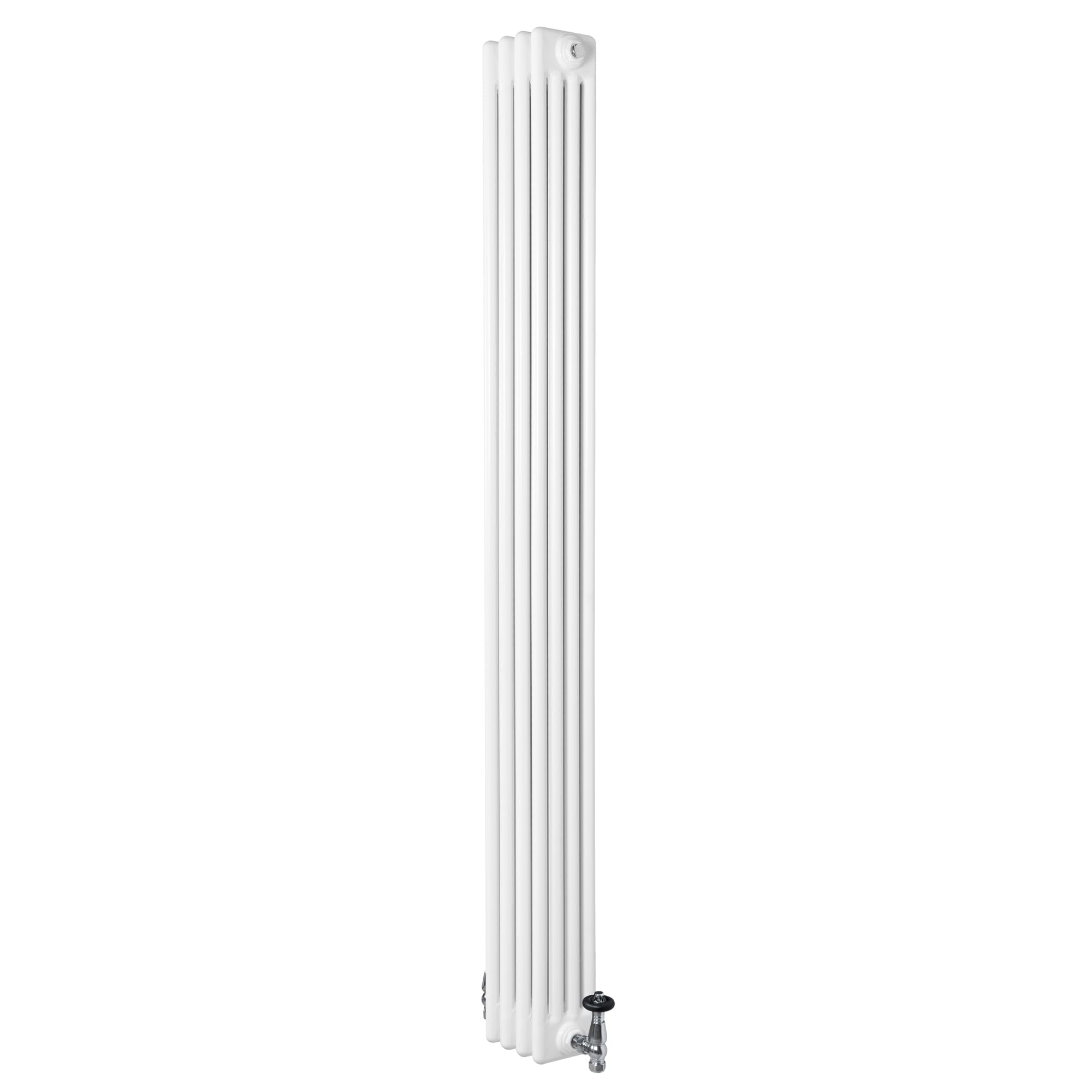 Monstershop Unisex White Traditional 4 Column Radiator & Valves - 1800 X 200Mm In