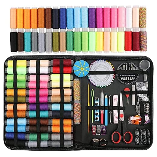 Sewing Kit,Premium Sewing Supplies, Oxford Fabric Sewing kit for Beginner,Kids, Adults, Travel, Thread and Needle, Sewing Accessories, Organizer Sewing Box, Emergency kit, DIY and Home(Rainbow).