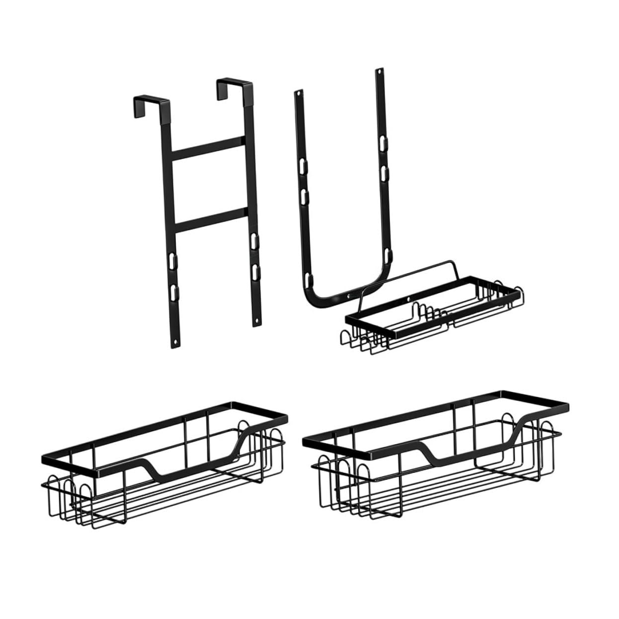 CONGARTENO Over Door Bathroom Organizer Rack Mesh Storage Shelf No Drilling Adhesive Shower Caddy for Kitchen Bedroom Office