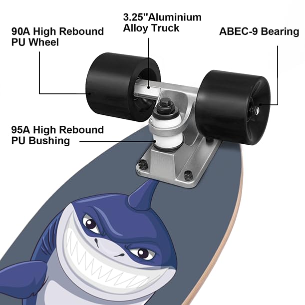 Image of KO-ON Skateboard Complete Skateboards 22 Inch Mini Cruiser Skateboards for Beginners Kids Boys and Girls