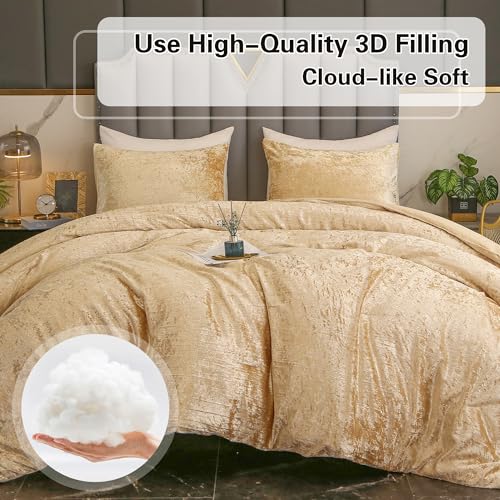 Yozen KOREANFUR CFT CAMEL F Full Size Korean Velvet Comforter Set Gold Camel thumb #2
