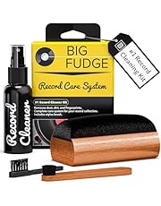 Big Fudge Vinyl Record Cleaning Kit - 4-in-1 Vinyl Record Cleaner Kit for Records Includes Ultra-Soft Velvet Brush Cleaning Liquid Stylus Brush and Storage Pouch - Pro Records Care