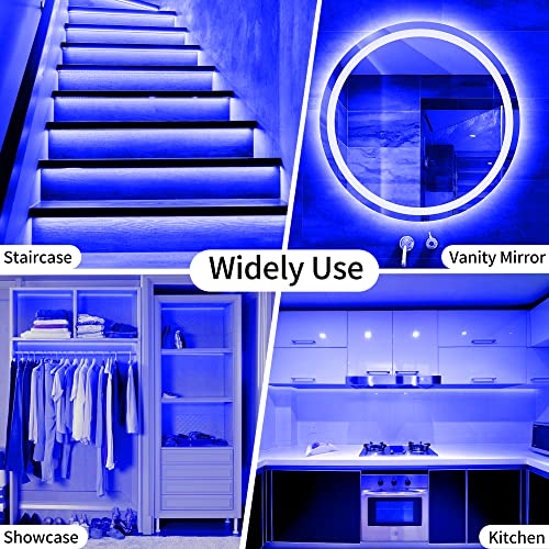 Blue Led Strip Lights Battery Powered, 2 Pack 9.8Ft 90 Led Rope Lights With Remote Controller Timer Dimmable, Waterproof Flexible Light Strip For Bedroom Room Outdoor Tv Table Boat Kitchen Party Decor #TOP5