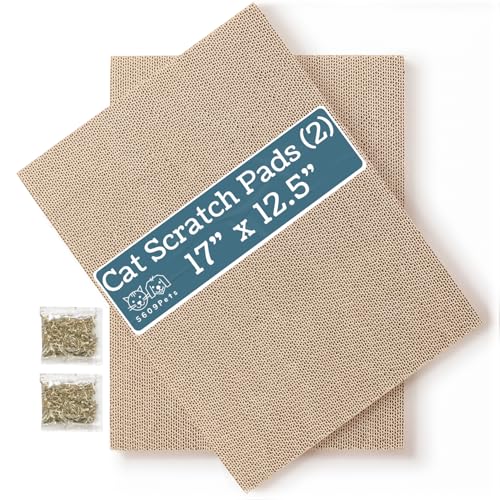 5609PETS Cat Scratch Pads Refill Pack, 17”x12.5” Double-Sided Cardboard Scratching Boards for The 5609Pets Cat Scratcher Box (2 Pack)