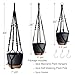 Bouqlife 3 Pack Self Watering Hanging Planters Macrame Plant Hangers with Indoor Flower Pots, 3 Different Size Hanging Basket, Plant Hanger with Hooks for Garden Home Decor Black