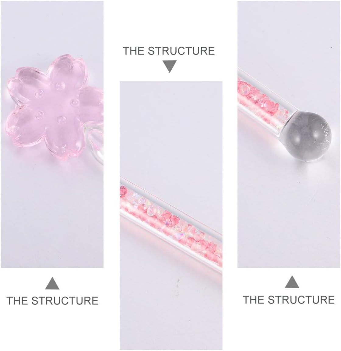 Creative Glass Drink Stirrer Stick Crystal Gem Pink