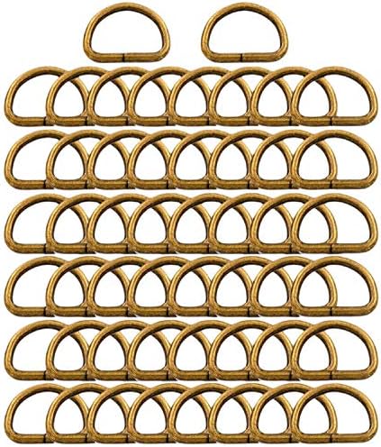 BIKICOCO Metal D-Rings Buckle, 3/4 Inch Non-Welded for Webbing Sewing DIY - Black - Pack of 30