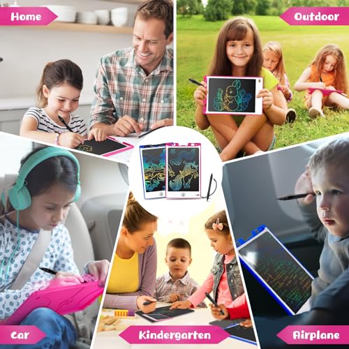 HAKOFS 2 Pack LCD Writing Tablet - 8.8 Inch Colorful Drawing Pad for Kids, Electronic Drawing Board with Lock & Delete Function, Kids Toys Birthday Gifts for 3 4 5 6 Year Old Boys and Girls Toddlers - Image 4