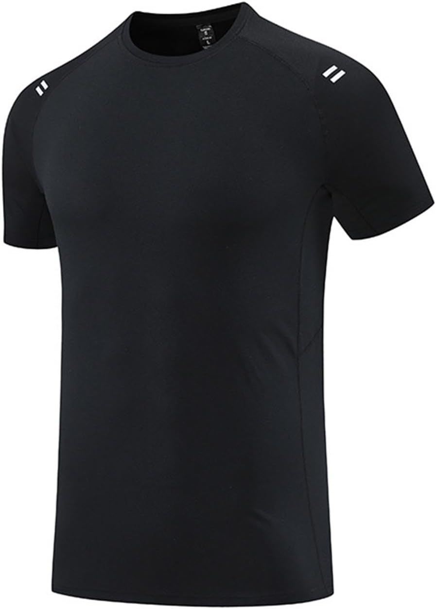 Short Sleeve T-Shirt for Men Quick Dry Athletic Casual Summer Outdoor Blouse Crewneck Pullovers Running Beach Tee Tops