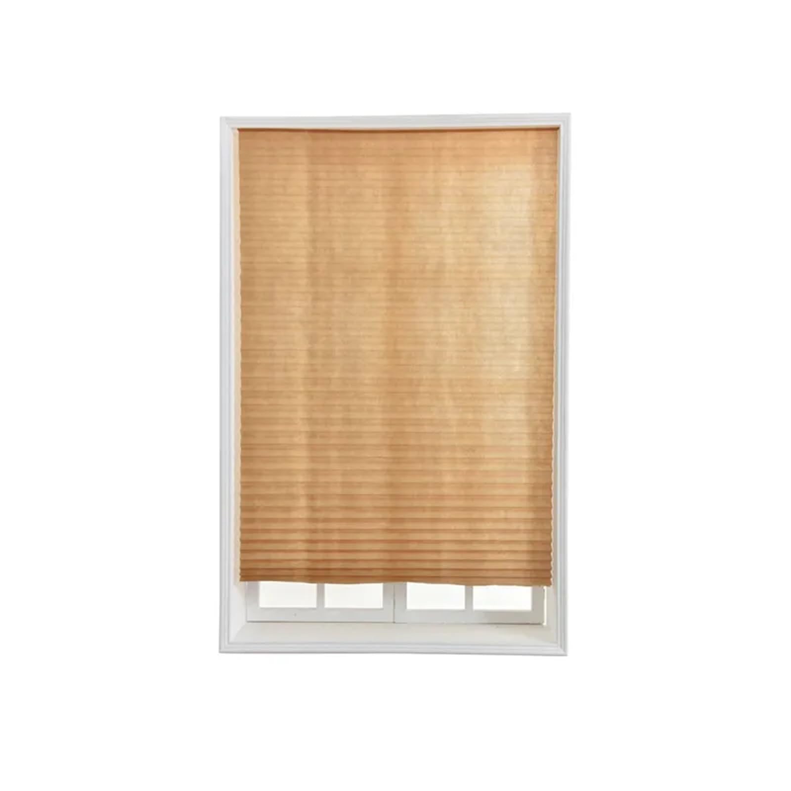 Self adhesive blinds Self-Adhesive Pleated Blinds Half Blackout Window Curtains For Kitchen Bathroom Balcony Shades For Coffee/Office for windows(Brown,60x180cm)